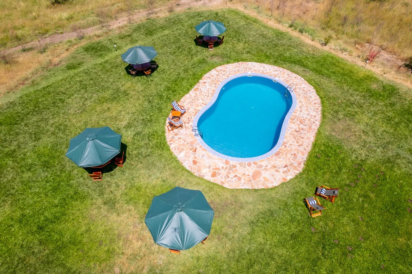 Aerial of the camp pool